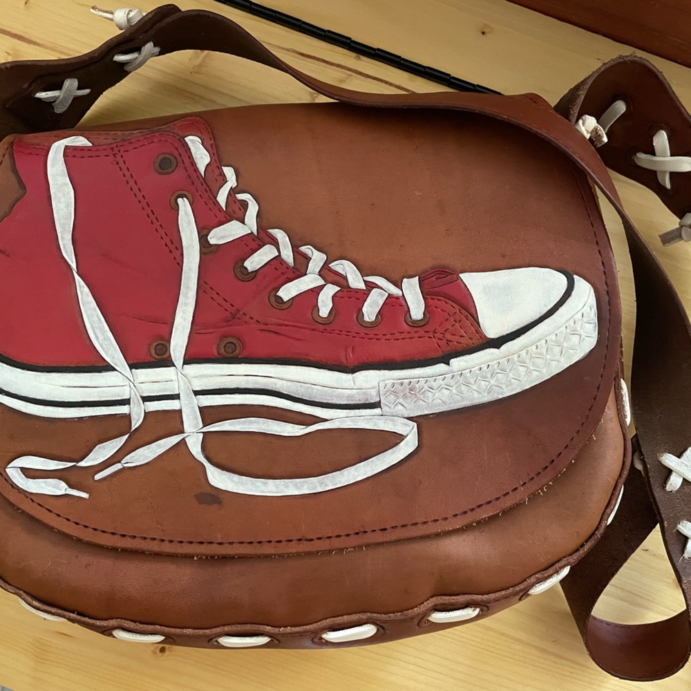Leather purse, hand made